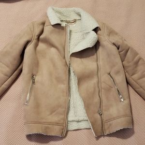 Girls Faux Suede Moto Jacket